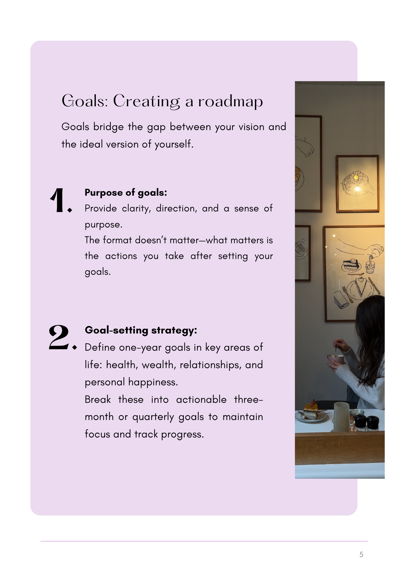 Goals and roadmap page from the Ultimate Glow Up Guide