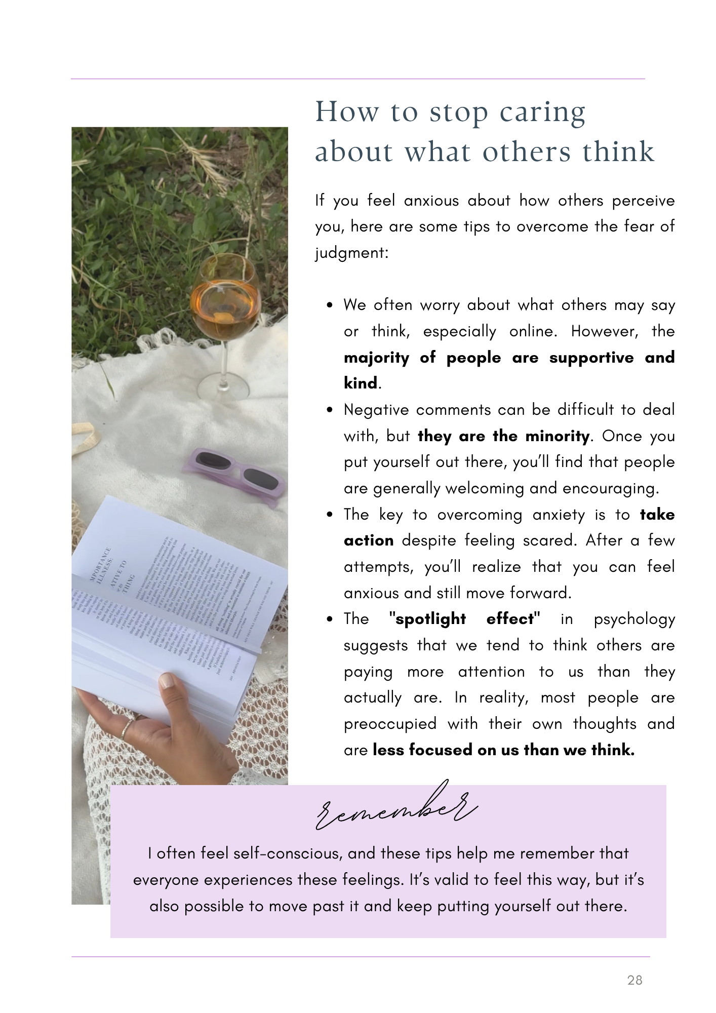 Mindset page from the Ultimate Glow Up Guide